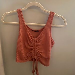 Salmon Scrunch Front Tank Top